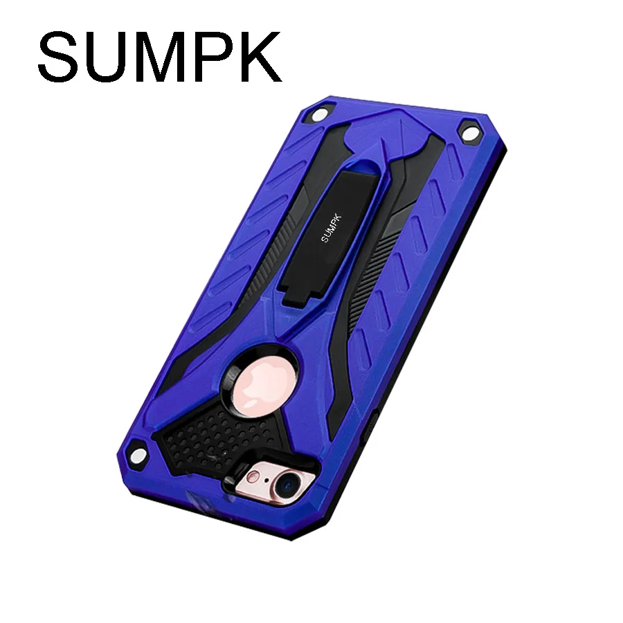 SUMPK 패션 다채로운 전화 케이스 2 1 브라켓 안티 드롭 케이스 아이폰 7 7 플러스 휴대 전화 케이스