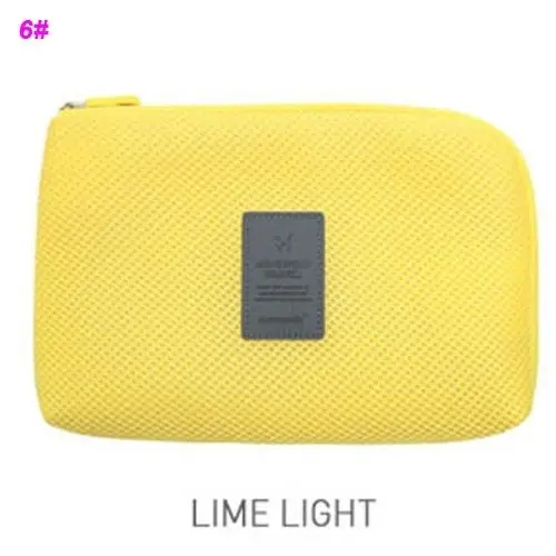 ISKYBOB, портативные наушники для путешествий, usb-кабель, цифровой гаджет, органайзер, держатель для хранения, косметичка, косметички, дорожная сумка - Цвет: yellow L