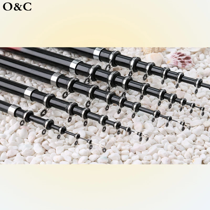 7.2 M Flexible Telescopic Carbon Fishing Rod Over Hard Stainless Steel Guide Ring Fly Spinnin Pole Set | Спорт и развлечения