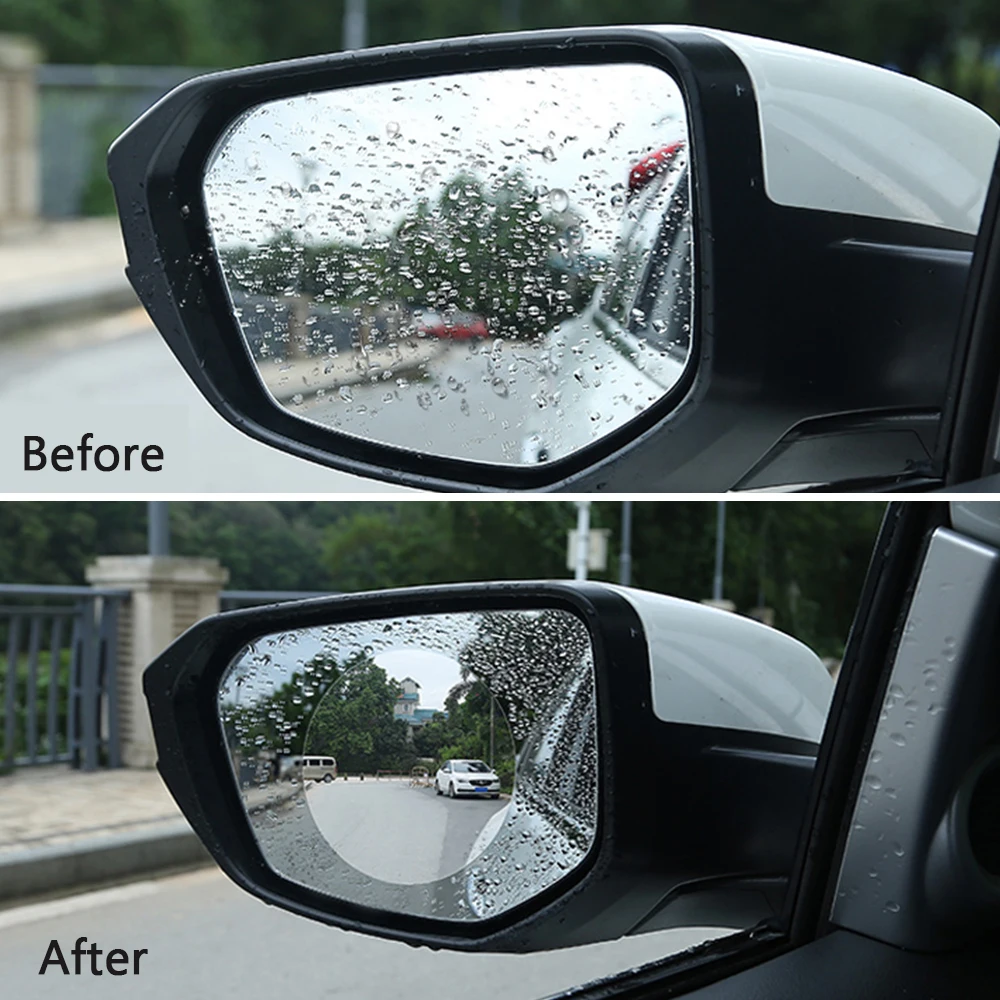 

2pcs Rainproof Car Rearview Mirror Film Rearview Mirror Protective Sticker Anti-fog Protective Film Rain Shield Replacement