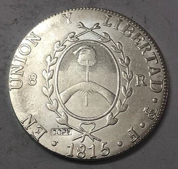 

1815 Argentina 8 Reales Provincias del rio de la plata Silver Plated Copy Coin 40mm