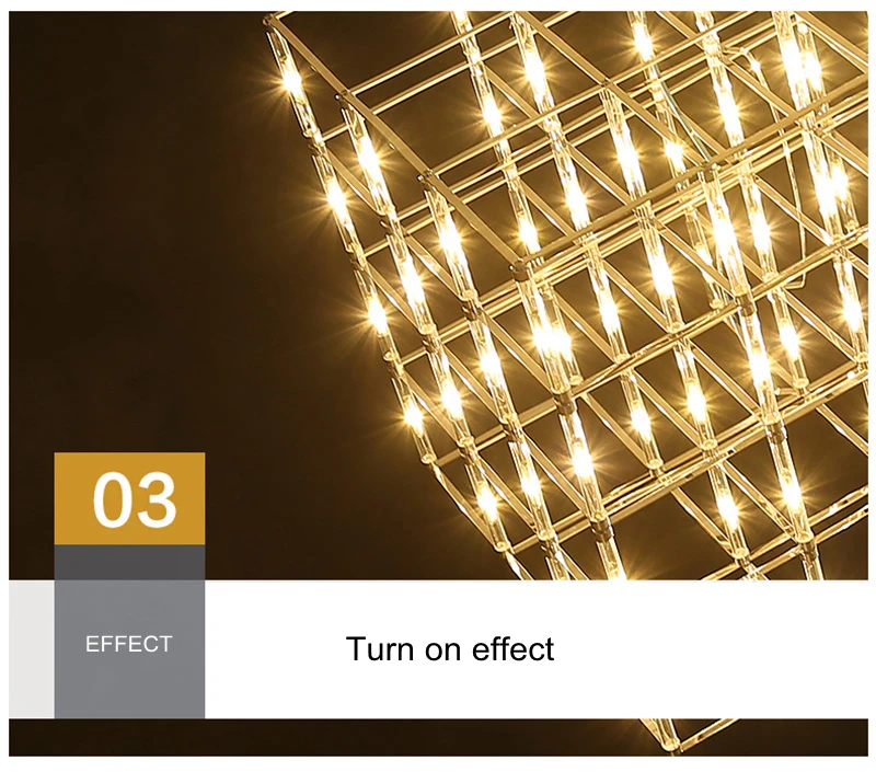 Современные нержавеющей стали светодиодный Люстра кубическая лампа творческий Коммерческая инженерия вилла квадратный spark освещение для