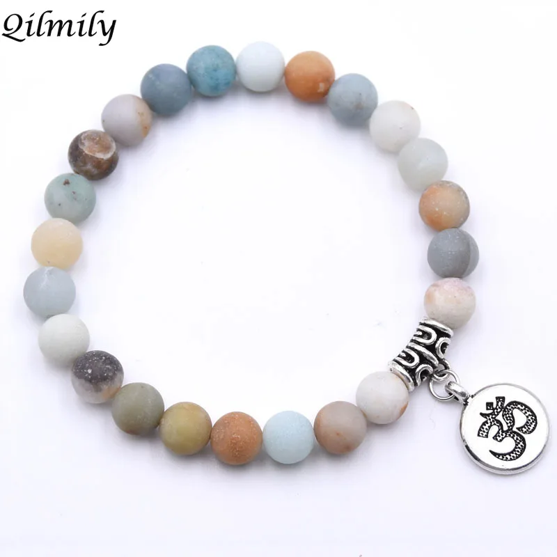 

Qilmily Natural Stone Beads 3D Pendant Bracelet for Women Men Multicolor Beads Couple Anti-Fatigue Bangle Gifts Wedding Souvenir