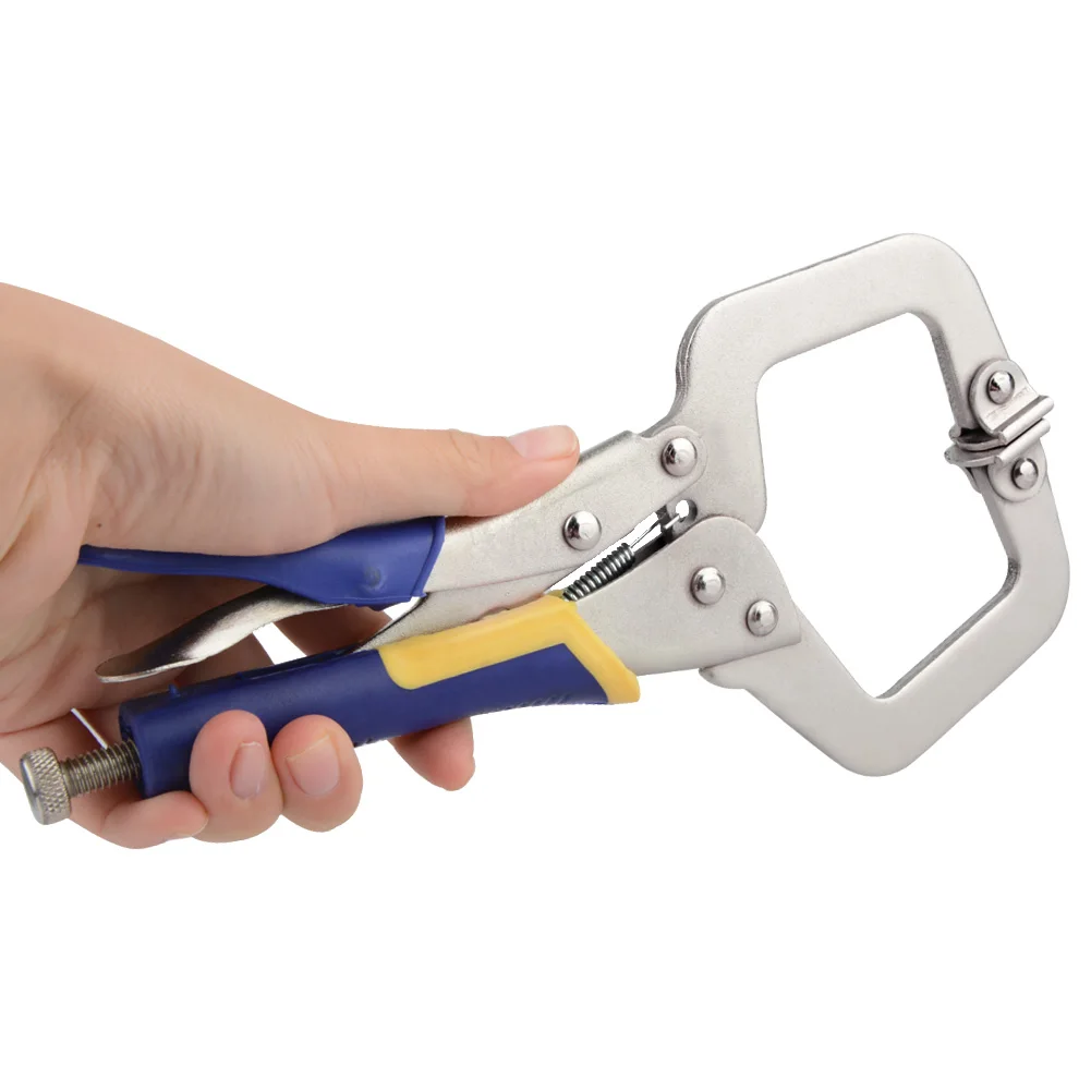 

arbon Steel Welding Quick Fixing Locking C Clamp Pliers Multi-functional C-type Flat Locking Grip Vise Pliers CRound Wood Tenon