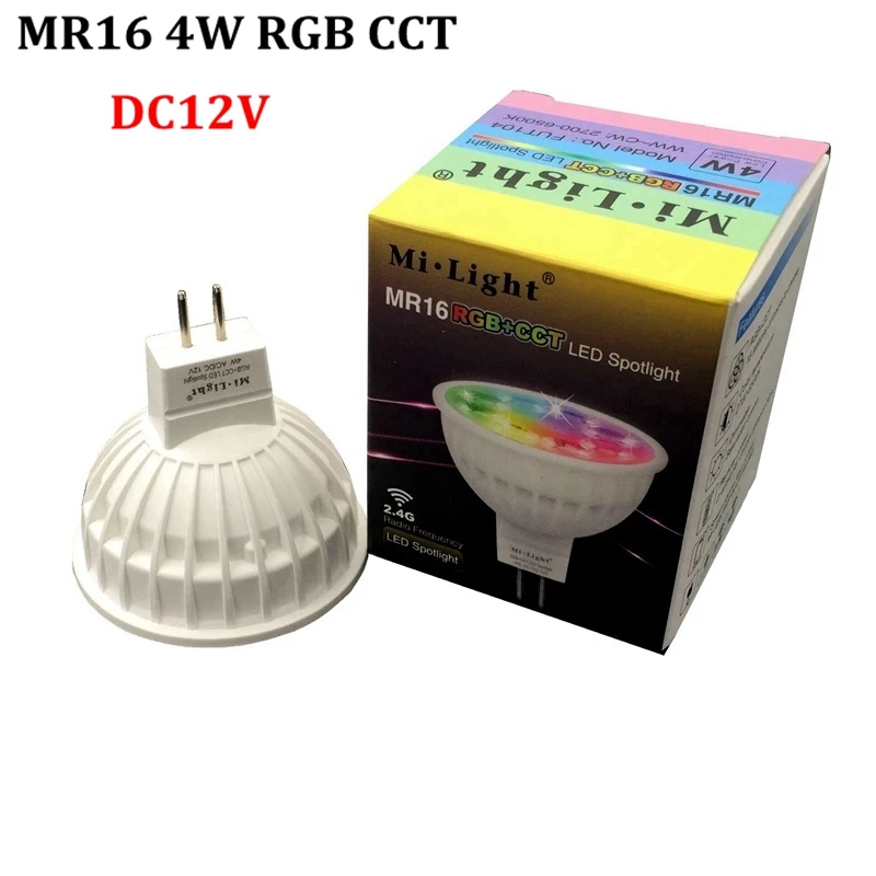

Mi.light 2.4G Dimmable MR16 4W Led Bulb RGB+CCT Milight LED Spotlight Smart Home Indoor Led Light Bulb Lamp DC12V
