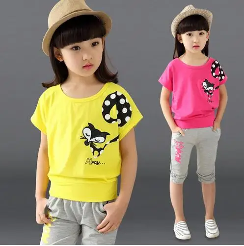2017 New Design Girl Clothing Set Short T Shirt Pants Kid Cartoon Pattern Children Vest Summer Syle In Sets From Mother 2017 New Design Girl Clothing Set Short T Shirt Pants Kid Cartoon Pattern Children Vest Summer Syle In Sets From Mother