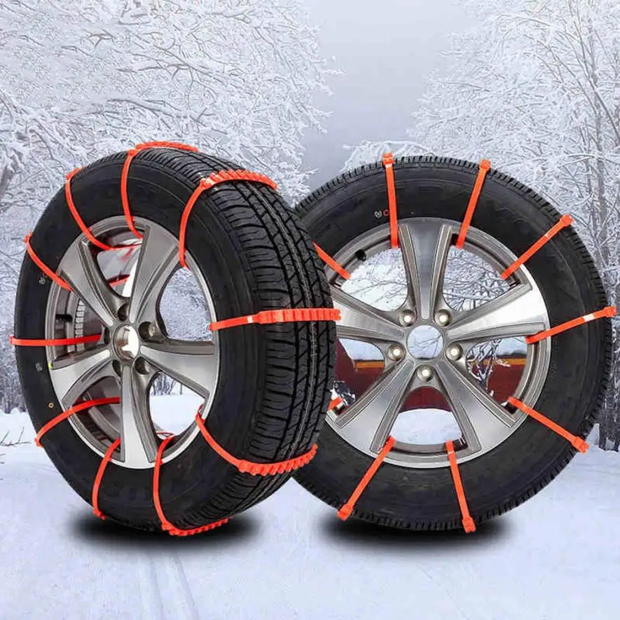10 шт. автомобильные шины цепи для снега набор универсальные зимние противоскользящие регулируемые Автомобильные Защитные нейлоновые колеса цепи ледяная грязь на открытом воздухе Autocross