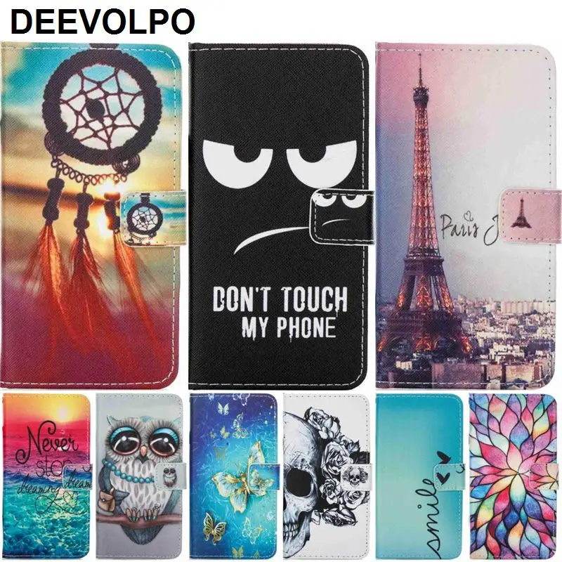 

DEEVOLPO Phone Case For Huawei Mate 9 Mate9 P8 Lite P9 Lite 2017 Capa PU Leather Wallet Stand Skeleton Fundas Lotus Cover DP03Z