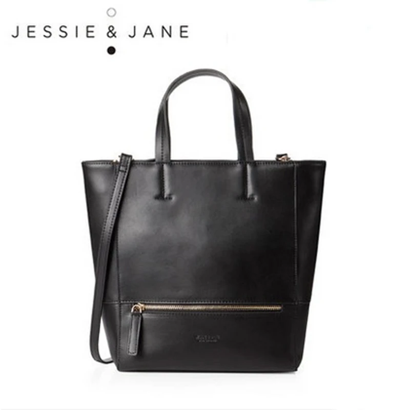 JESSIE JANE 2016 New Fashion Women s Zipper Decoration Split Leather Handbags 1205