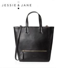 JESSIE&JANE 2016 New Fashion Women’s Zipper Decoration Split Leather Handbags 1205