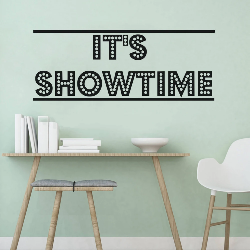 

It's Showtime Movie Cinema Design Wall Sticker Play Game Room Decoration Vinyl Art Poster Mural Bedroom Livingroom Ornament W205