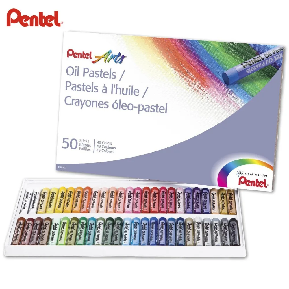 

Pentel Arts Oil Pastels For Drawing Painting Art Supplier , 50 Color Set (PHN-50)