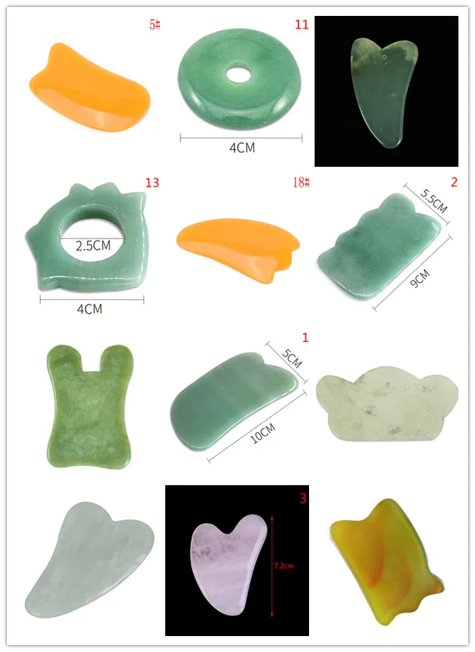 Natural Guasha Board Scraching Facial Scraping Gua Sha SPA Massage Tool Health Care Beauty Acupoints Plate Massager 22 Style