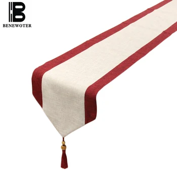 

Modern Simple Flax Cotton Tassel Table Runner Wedding Dining Table Decor Kung Fu Tea Set Accessories Tea Ceremony Mat Tablecloth