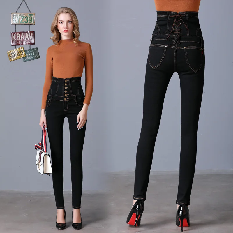 Джинсы размера плюс 6XL Новые облегающие обтягивающие джинсовые длинные зауженные брюки облегающие Женские джинсы Camisa Feminina женские эластичные брюки