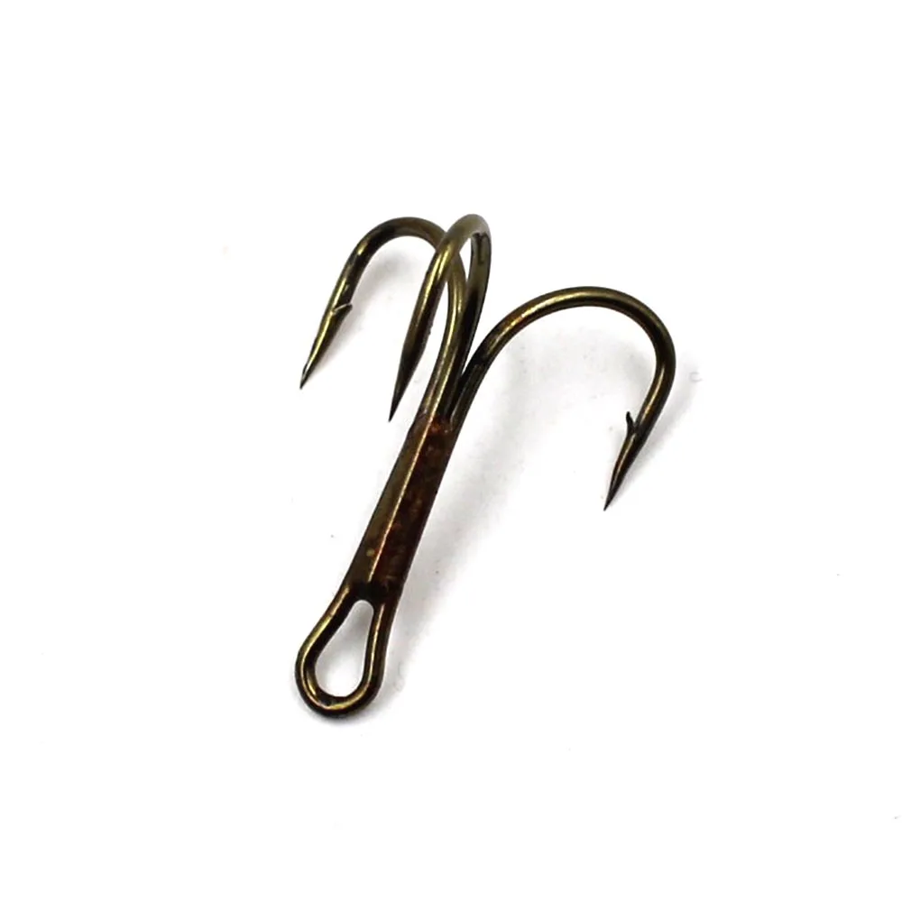 100pcs/lot Fishing Hook Barbed hook Sharpened Treble Hooks 5 Size 2/4/6