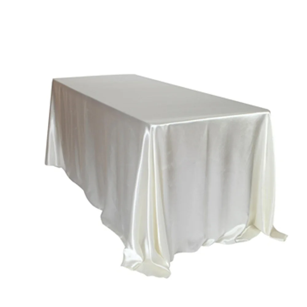 

10pcs Rectangle Satin Tablecloth Banquet Hotel Wedding Party Decoration Table Cover Overlays Birthday Party Supply