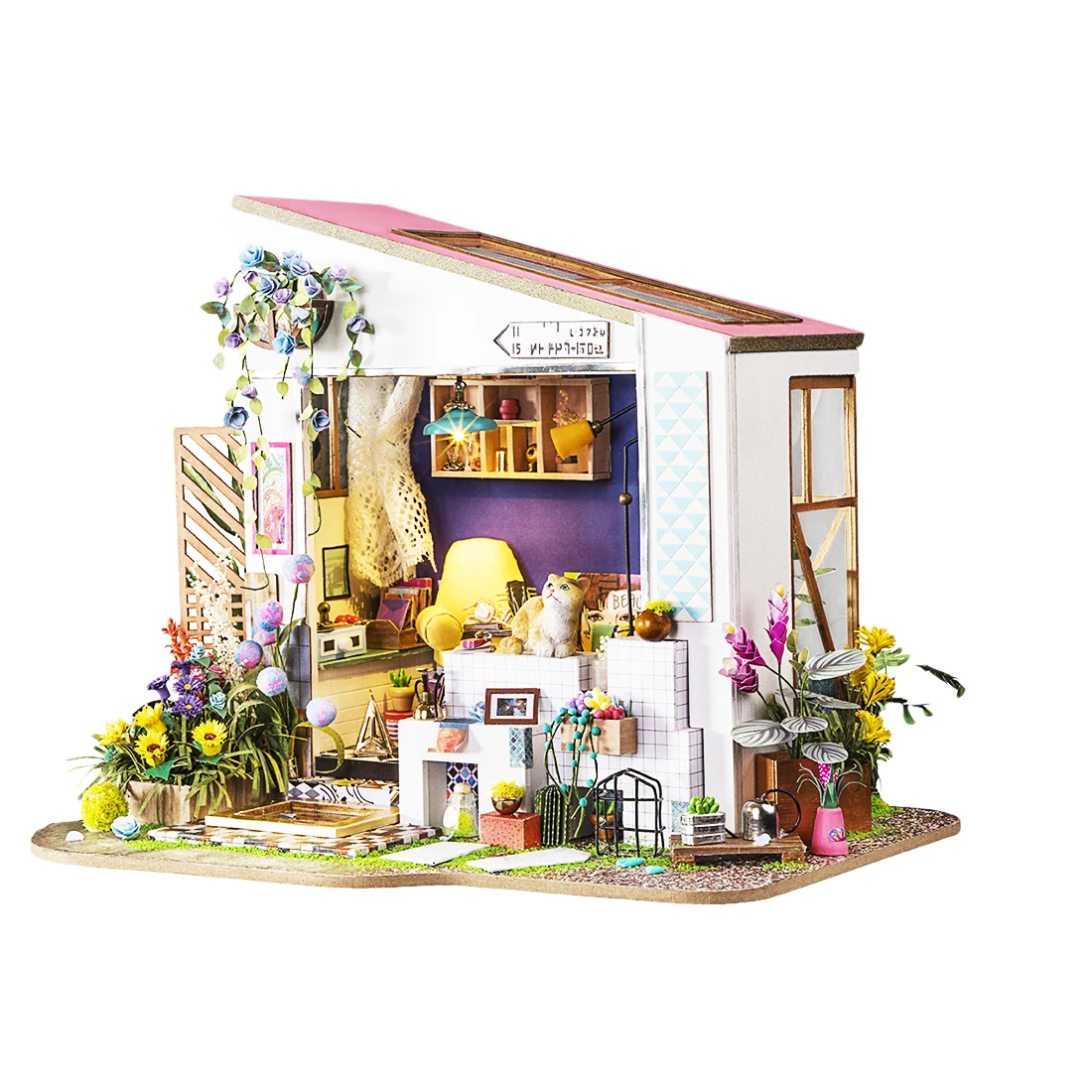 

Robotime Dollhouse Series Lily's Porch 3D Assembly DIY Steam Stem Toy with LED Light