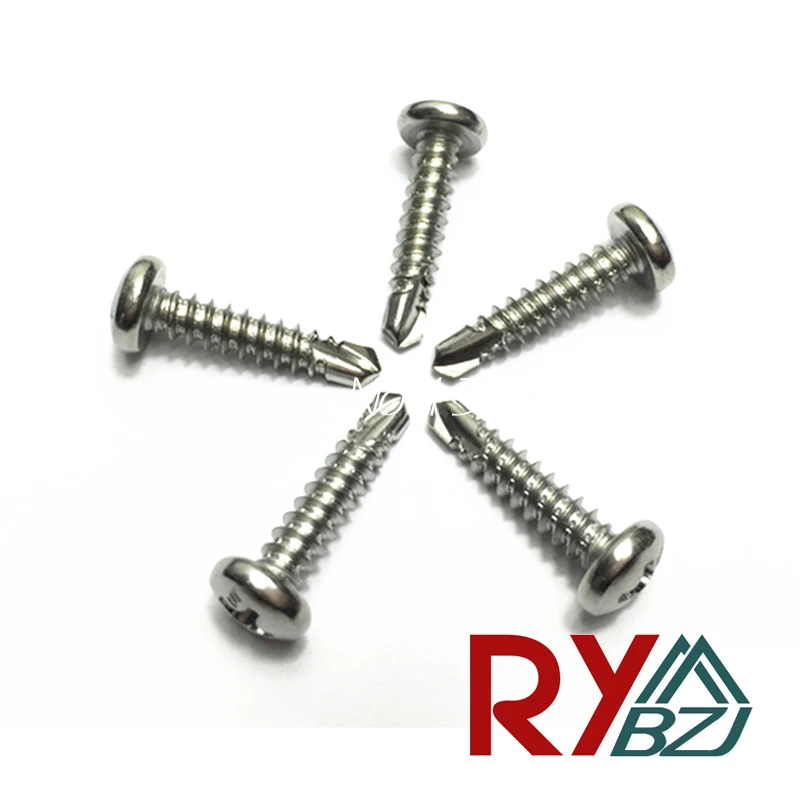 

50pcs/lot ST3.5 ST4.2 ST4.8 ST5.5*L DIN7504N Stainless steel 410 Round head self drilling screws self-tapping roofing screw