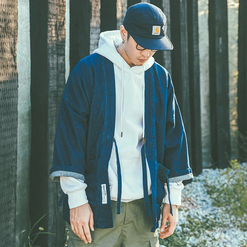 2019 summer mens kimono japanese clothes streetwear casual kimonos jackets waves and wind harajuku style cardigan outwear