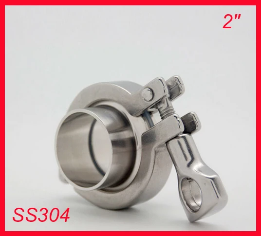 

2.0" SS304 Stainless Steel Pipe connection/ Ferrule Complete set/ Tri-clamp union (2x ferrule + 1xclamp + 1xgasket) OD: 50.8mm