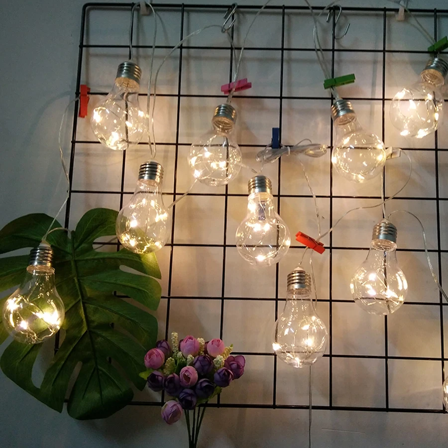

Thrisdar 4M 10PCS Edison Globe Bulbs Led String Fairy Lights Battery Globe Festoon Wedding Party Fairy String Christmas Garland
