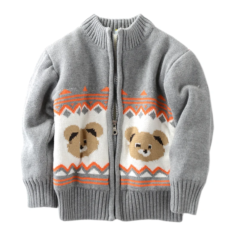 

New 2018 Fall Winter Children's Velvet Sweater Baby Kids Cashmere Thickened Warm Knitted Cardigan Jacket Boys Casual Knitwear B6