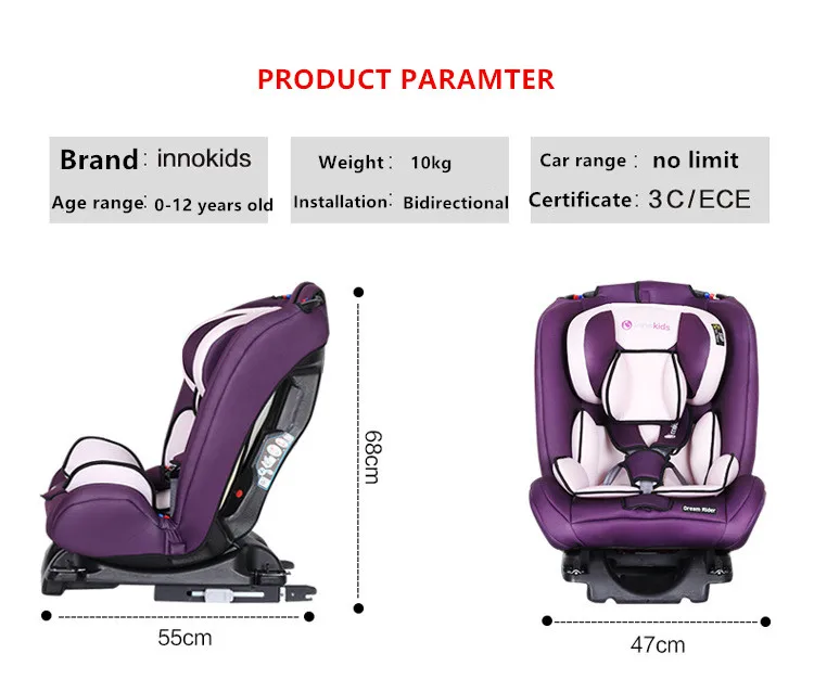 Оригинальное детское автокресло безопасности 0 месяцев~ 12 лет Детское автокресло ISOFIX Соединитель с защелкой детское автокресло