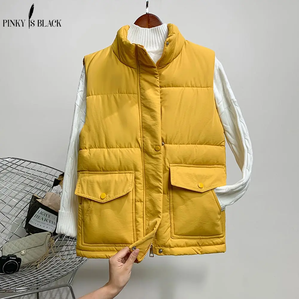 

PinkyIsBlack Autumn Winter Vest Women 2019 New Fashion Hooded Sleeveless Vest Thicken Keep Warm Down Cotton Padded Waistcoat