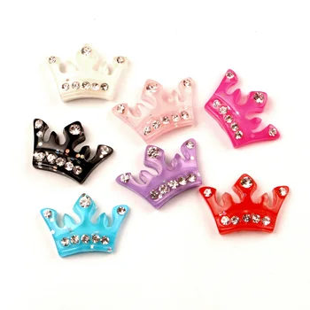 

LF 20Pcs Mixed Drilled Resin Crown Decoration Crafts Flatback Cabochon Embellishments For Scrapbooking Cute Diy Accessories