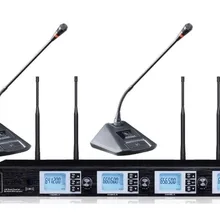 Bolymic UHF 4 канала microfoon Настольный беспроводной конференц-микрофон с гибким штативом системы