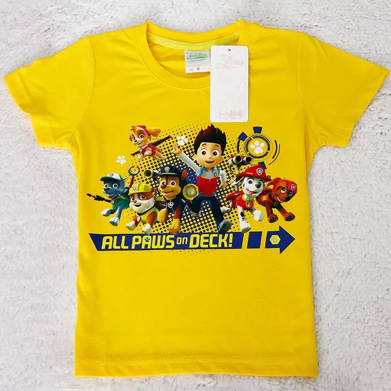 7 Types Hot Sale Kids Cartoon Paw Dog T-Shirts 100% Cotton Patrol Boys&Girls Tee Patrulla Canina Clothing For Kids 2-6 y CMB131 (31)