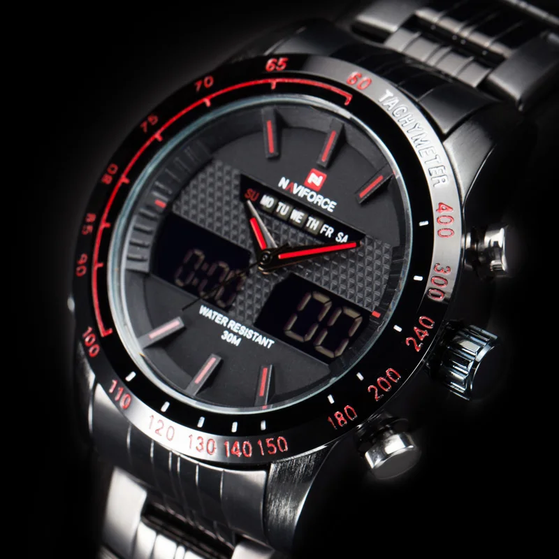 Часы NAVIFORCE мужские спортивные цифровые светодиодный водонепроницаемые