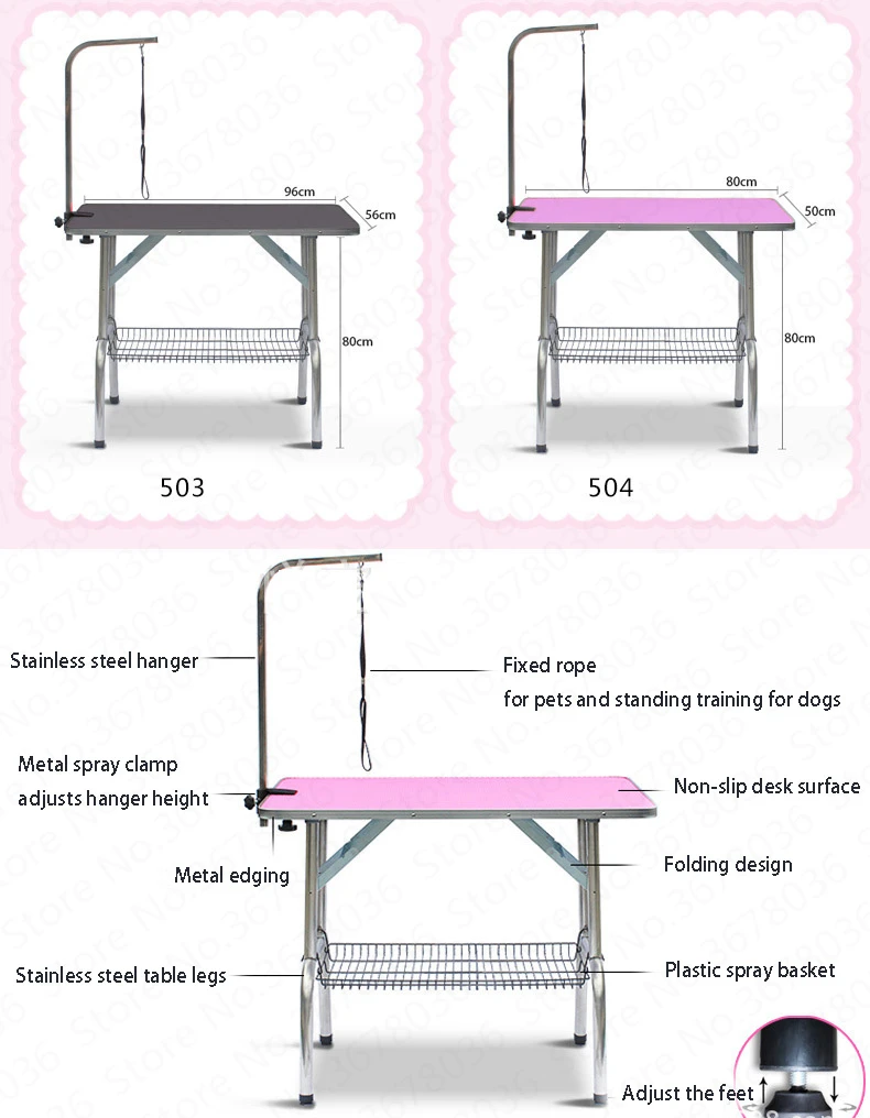 Складной стол для ухода за домашними животными из нержавеющей стали для маленьких питомцев, портативный операционный стол, резиновая поверхность, стол для ванной, 150 кг, подшипник
