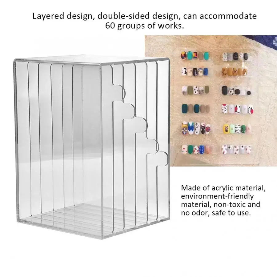

Nail Chart Nail Art Display Box Magnetic False Nail Polish Gel Stand Manicure Tool Nail Display