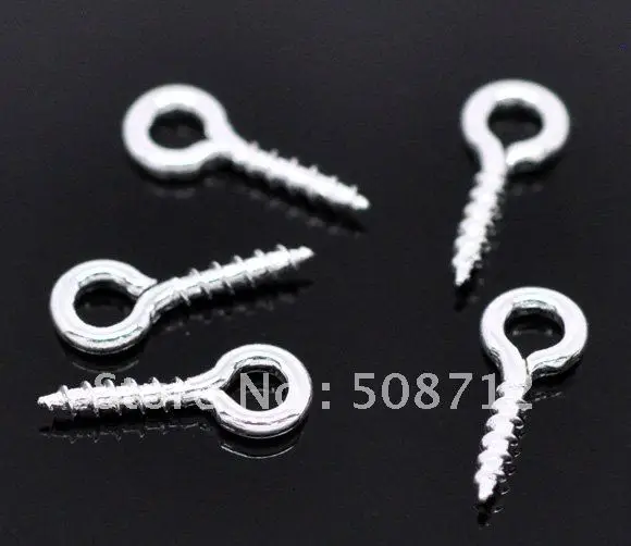 

Free shipping!!!!!2000 Silver Tone Screw Eye Bail Drilled Findings 10x4mm