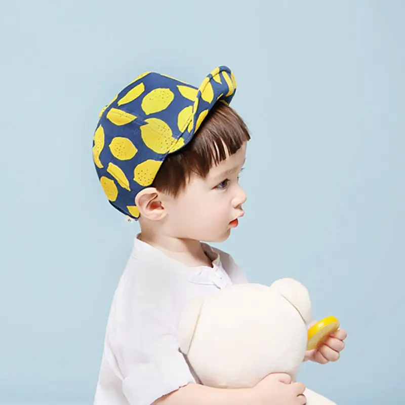 

Children Fashion Lemon Printed Hats Cute Baby Hat for Girls Boys with Soft Brim Summer Caps