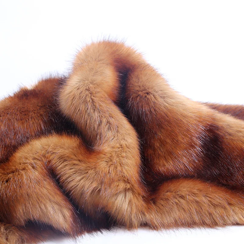 

Artificial faux fur garment scarf fabric red fox fur 2800gsm width180cm