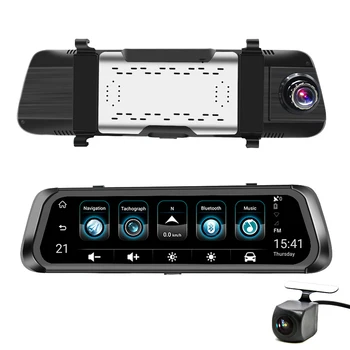 

YANTU Car DVR 10" IPS Stream RearView Mirror FHD 1080P Dash Cam Camera Video Recorder Auto Registrar 2019 Night vision