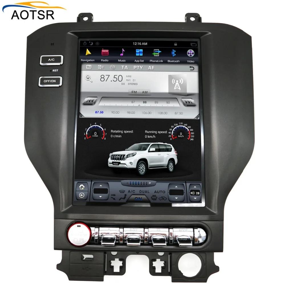 Top Tesla style 10.4" BiG Screen Android 7.1 Car Multimedia DVD player headunit for Ford Mustang 2015-2017 Radio GPS Video Free Map 1