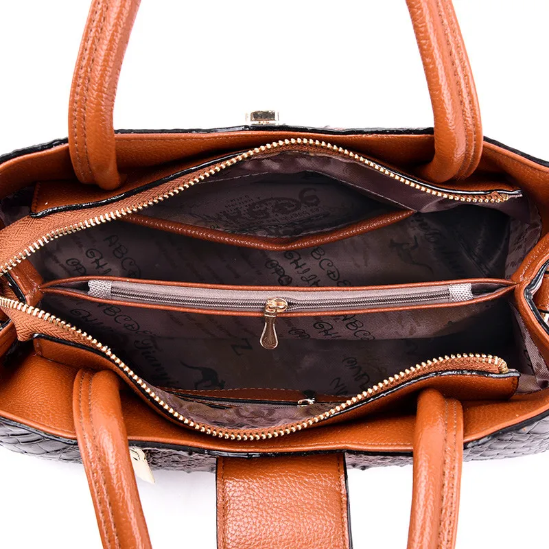 Beste FLYONE Vintage Mode Krokodil Lederen Luxe Handtassen Vrouwen Tassen Designer Vrouwelijke Schoudertas Dames Bolsas Feminina