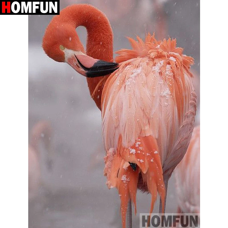 Алмазная живопись HOMFUN A17910 алмазная вышивка животное Фламинго крестиком