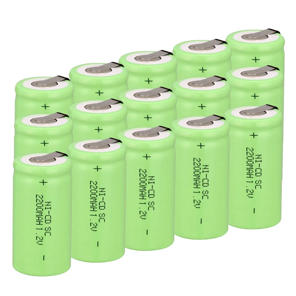 Высокое качество! 16 шт Sub C SC аккумулятор 1 2 V 2200 mAh Ni-Cd NiCd аккумуляторная батарея 4 25