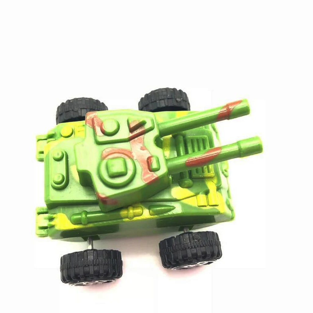 6pcs Pull Back Plastic Army Tank Model Vehicle Car Toys Soldiers Playset Accs Kids Hobbies Xmas Gifts