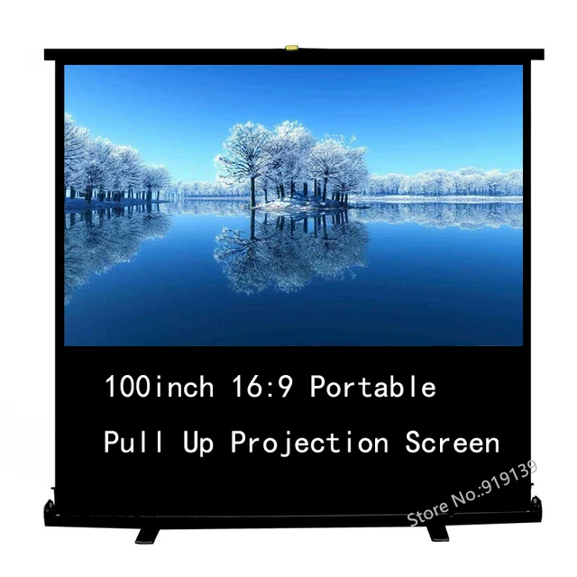 PERLESMITH PSMS1 - Pantalla de proyector de 100 pulgadas, pantalla de  proyector retráctil HD 16:9 con bloqueo automático, pantalla de proyector  de
