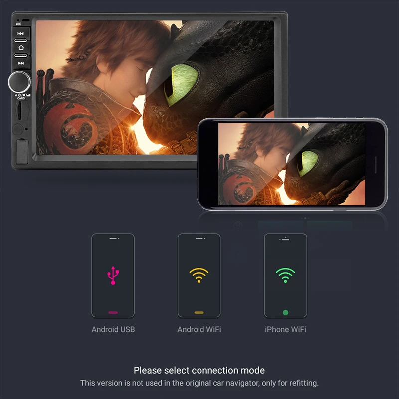 Excellent Jansite 7 inches  Two din Car Radio Android 8.1 Player DVD 1080P Touch screen Bluetooth WIFI Dual Ingot player with U Flash Disk 3