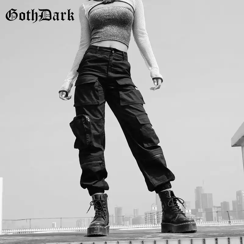 black gothic cargo pants