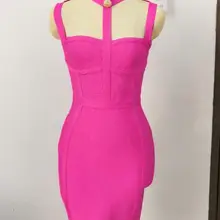 Новые поступления летнее женское платье ярко-розовое с вырезом Бандажное платье для вечеринок платье дропшиппинг платье+ костюм