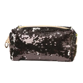 

Women Makeup Bag Sequins Zipper Brush Organizer Travel Portable Toiletry Cosmetic Bags OH66