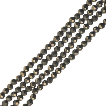 

Pure black color matched with beads of the same size with clear water chestnuts 3mm-2mm Loose beads